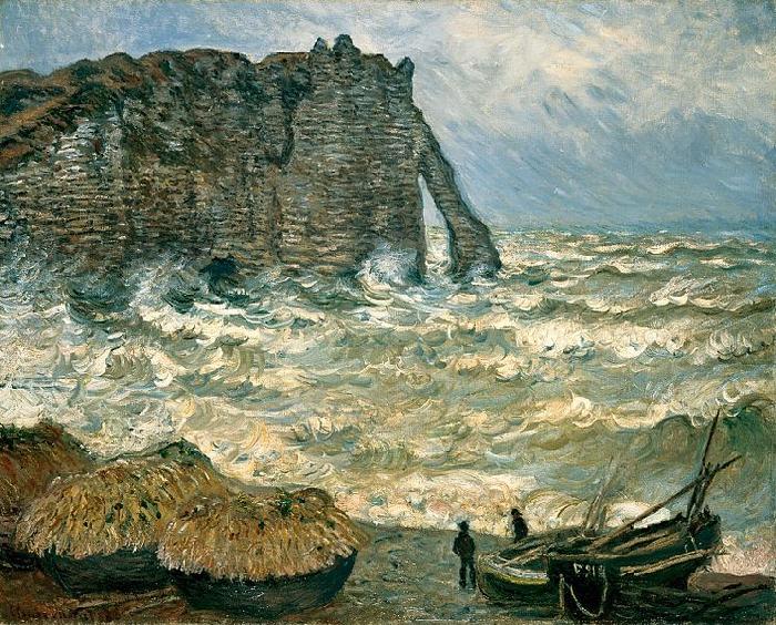 Claude Monet Stormy Sea in Etretat China oil painting art